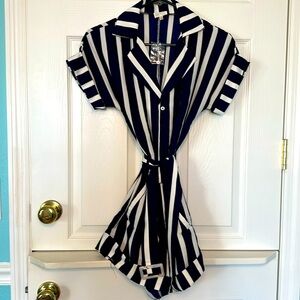 Dee Ellly Blue & White Striped Romper